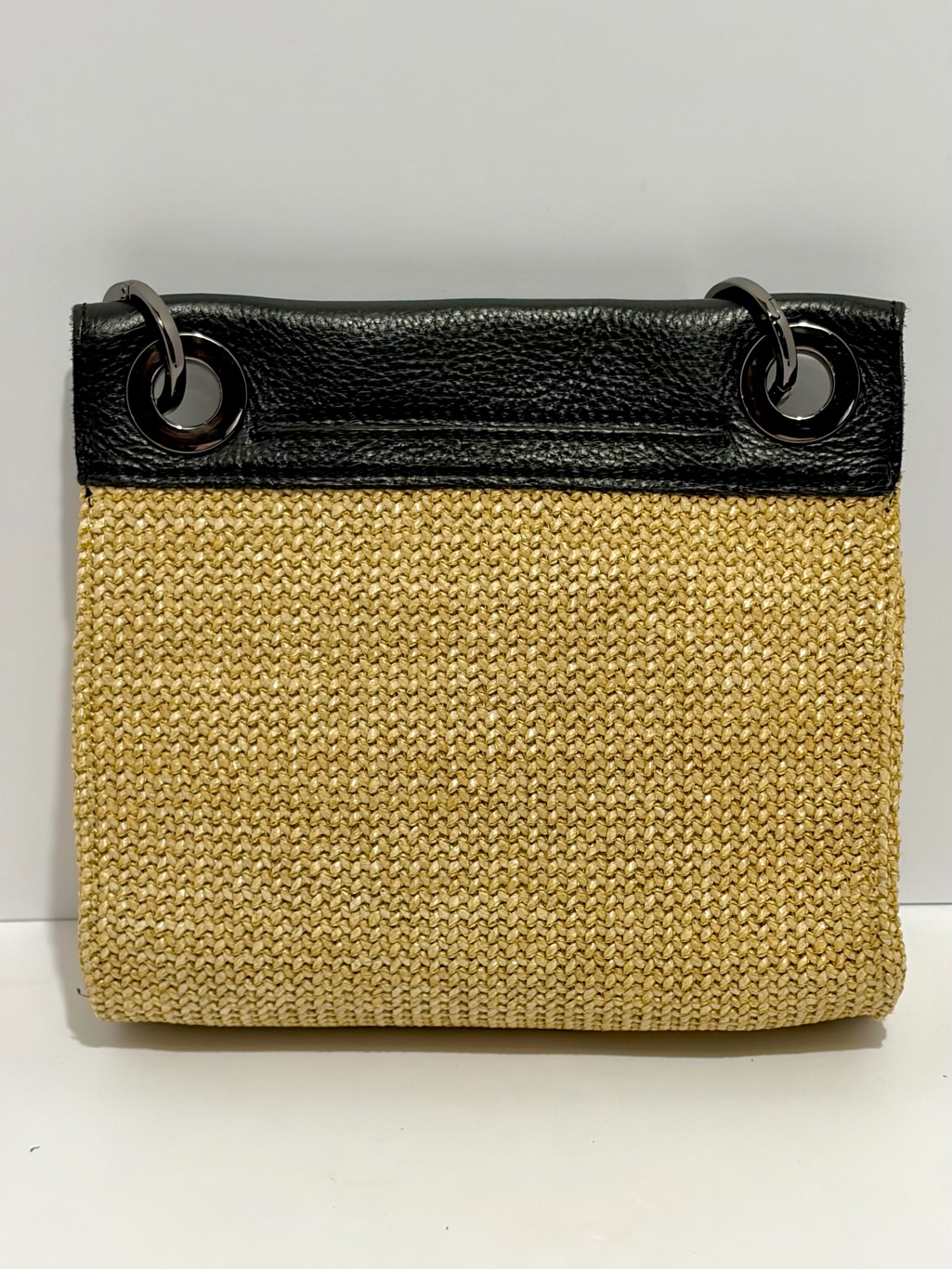 Hammitt Tony Small Crossbody Bag In Chaparral Raffia With Gunmetal Hardware — image 6 of 8
